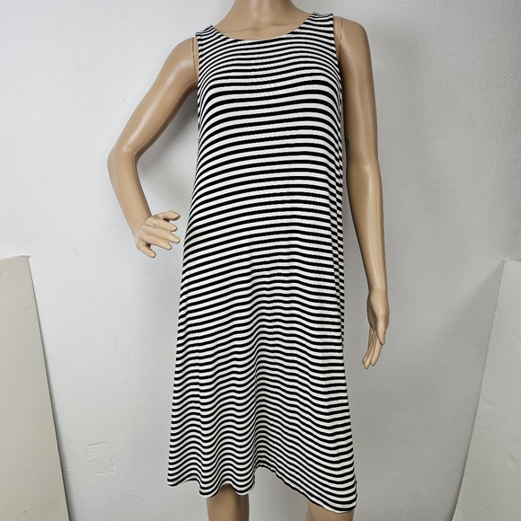 Old Navy Dress Stretch Jersey Knit Striped Sz L Summer Nautical Beach Sailor - Picture 1 of 9